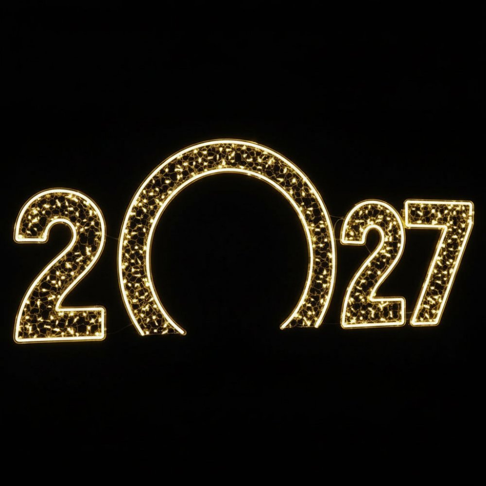 Новогодняя арка "2027" Тепло-белая