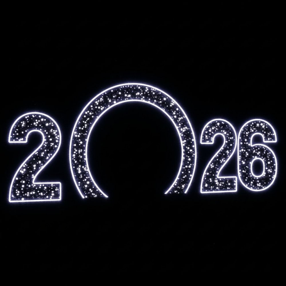 Световая арка "Цифры 2026 год" Белая