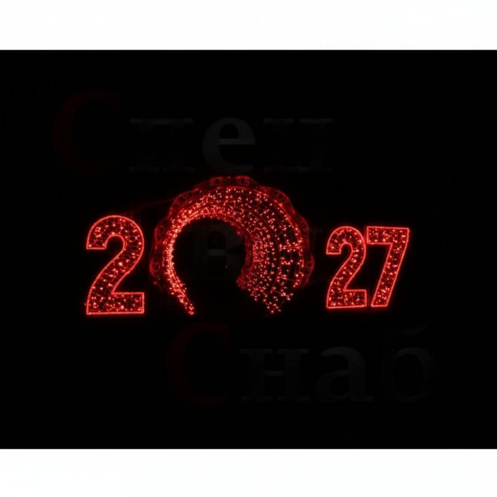 Световая уличная арка-тоннель "2027" красная