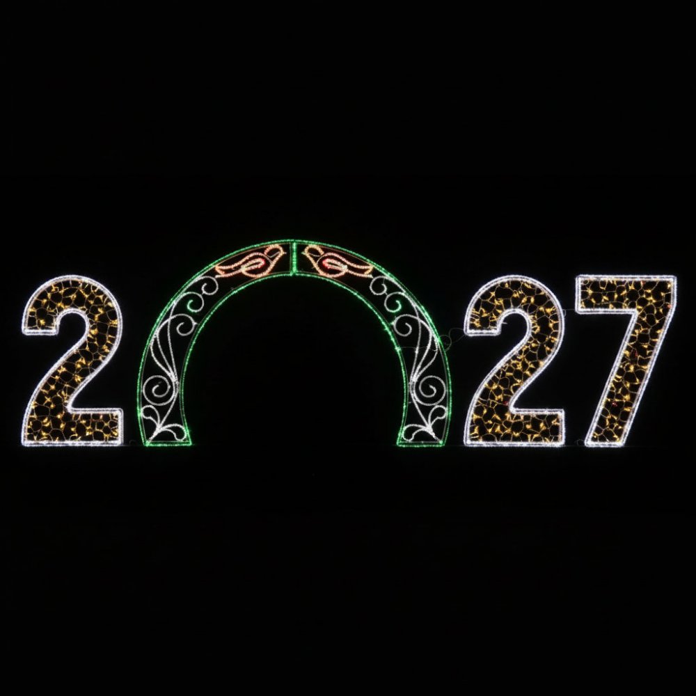 Светодиодная арка "2027 Птицы" RWG-WW/W
